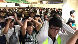 地震避難演練演習